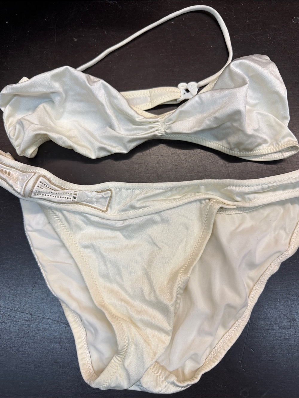 La Perla Cream Bandeau Bikini Set